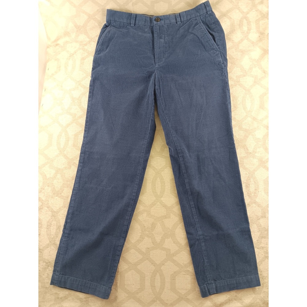 Brooks Brothers Clark Corduroy Pants Mens W34 L32 Blue Cotton Casual Dress